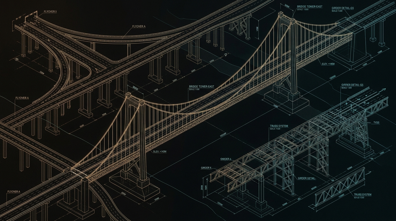 Architectural Blueprint CAD Infrastructure Background